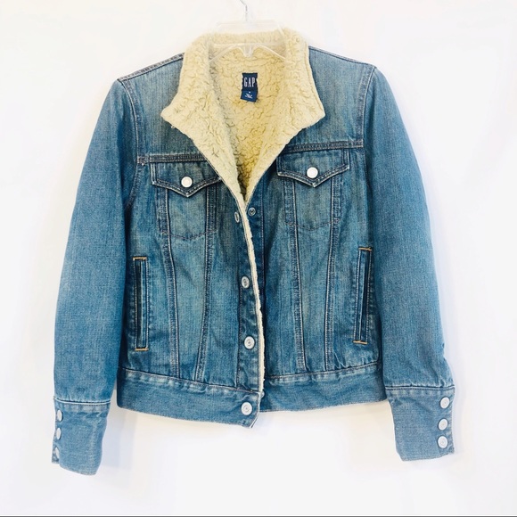 gap denim sherpa jacket